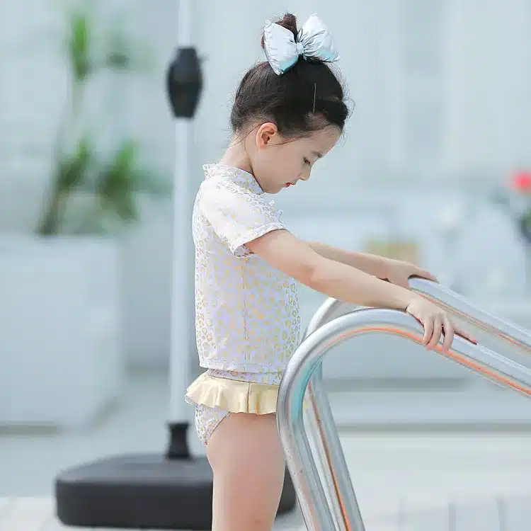 2-8 Years Baby Girls Swimsuits Cartoon Cat Leopard Print Style Children Swimwear Cute Toddlers Kids Hot Springs Bathing Suits 15
