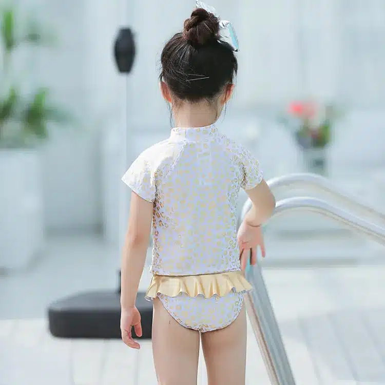 2-8 Years Baby Girls Swimsuits Cartoon Cat Leopard Print Style Children Swimwear Cute Toddlers Kids Hot Springs Bathing Suits 16