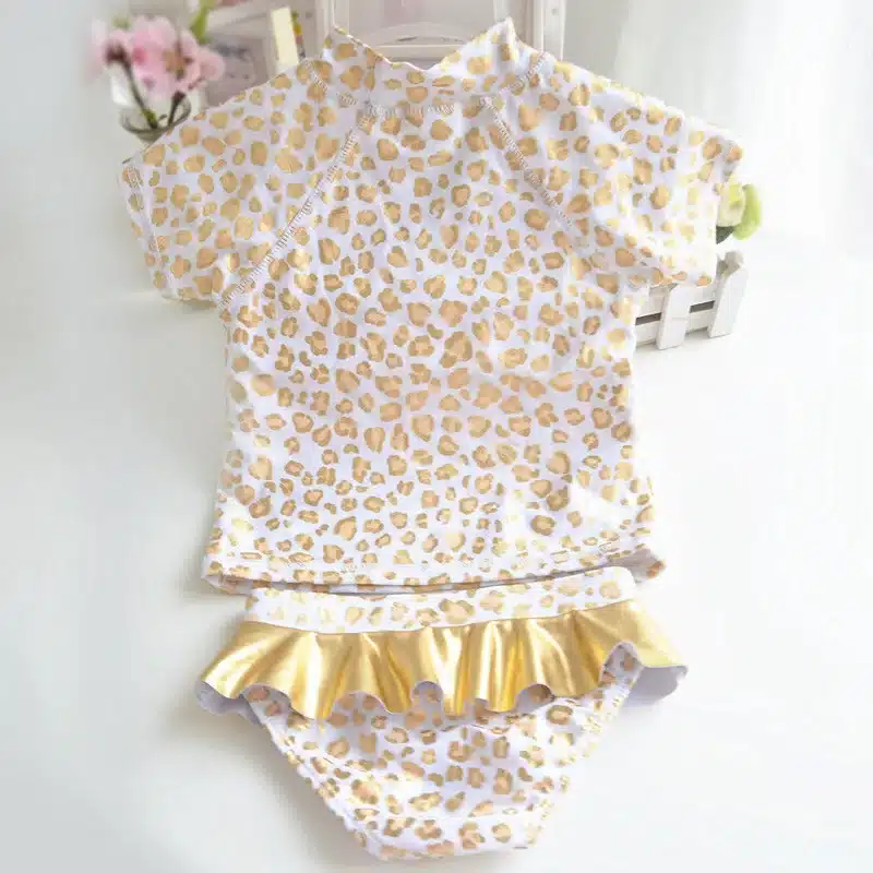 2-8 Years Baby Girls Swimsuits Cartoon Cat Leopard Print Style Children Swimwear Cute Toddlers Kids Hot Springs Bathing Suits 18