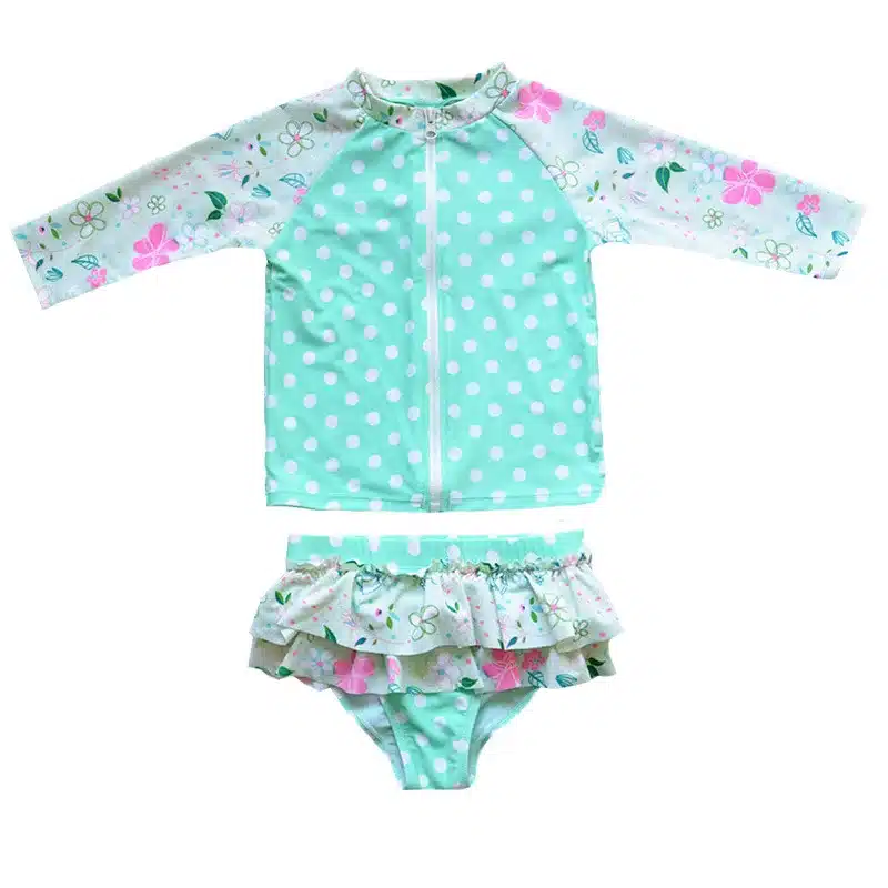 New Baby Girls Swimsuits 4Pcs Swim Suits (Long Sleeve Sunproof Coat+Bikini Sets+Cap) Toddler Swimwear Children Kids Bathing Suit 17