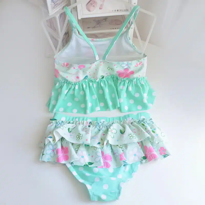 New Baby Girls Swimsuits 4Pcs Swim Suits (Long Sleeve Sunproof Coat+Bikini Sets+Cap) Toddler Swimwear Children Kids Bathing Suit 20