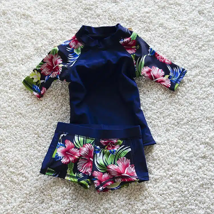 Children Beach Swimwear Girl Swimsuit Print 2 Pieces Swim Suits For Hot Springs Bathing Suit Sunblock Kids Swimsuits 1-6Y 9
