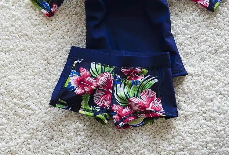 Children Beach Swimwear Girl Swimsuit Print 2 Pieces Swim Suits For Hot Springs Bathing Suit Sunblock Kids Swimsuits 1-6Y 12