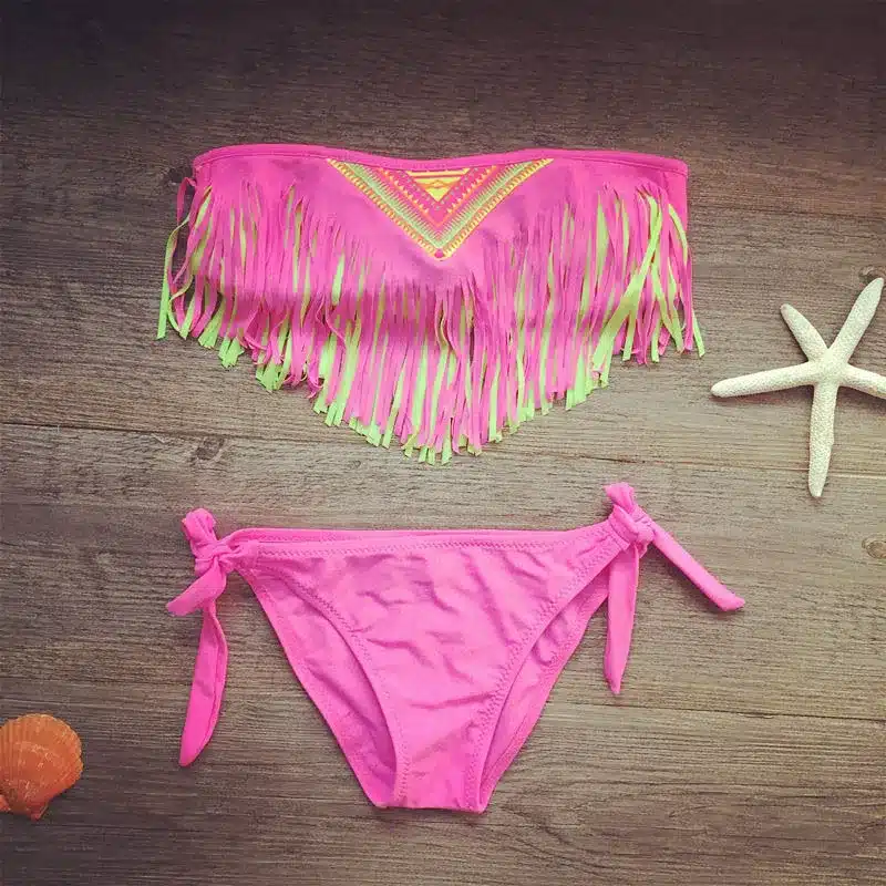 Girls Bathing Suit 2019 Children Swimwear Tassel Bikini Set for Girls Kids Two Piece Swimsuit Baby Girls Swimming Suits Infantil 2