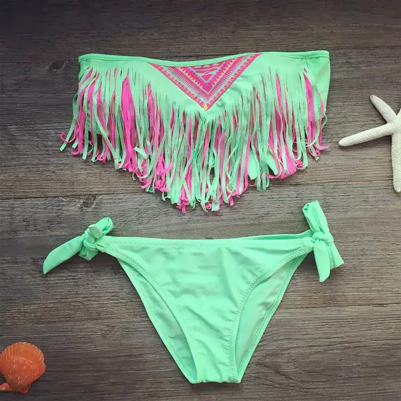 Girls Bathing Suit 2019 Children Swimwear Tassel Bikini Set for Girls Kids Two Piece Swimsuit Baby Girls Swimming Suits Infantil 3