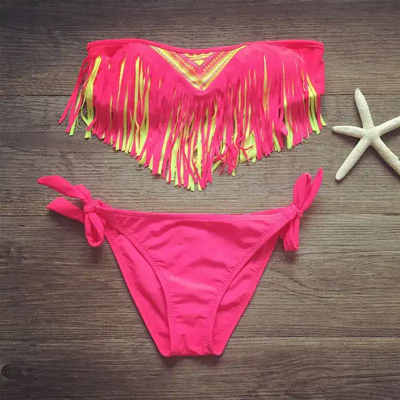 Girls Bathing Suit 2019 Children Swimwear Tassel Bikini Set for Girls Kids Two Piece Swimsuit Baby Girls Swimming Suits Infantil 4