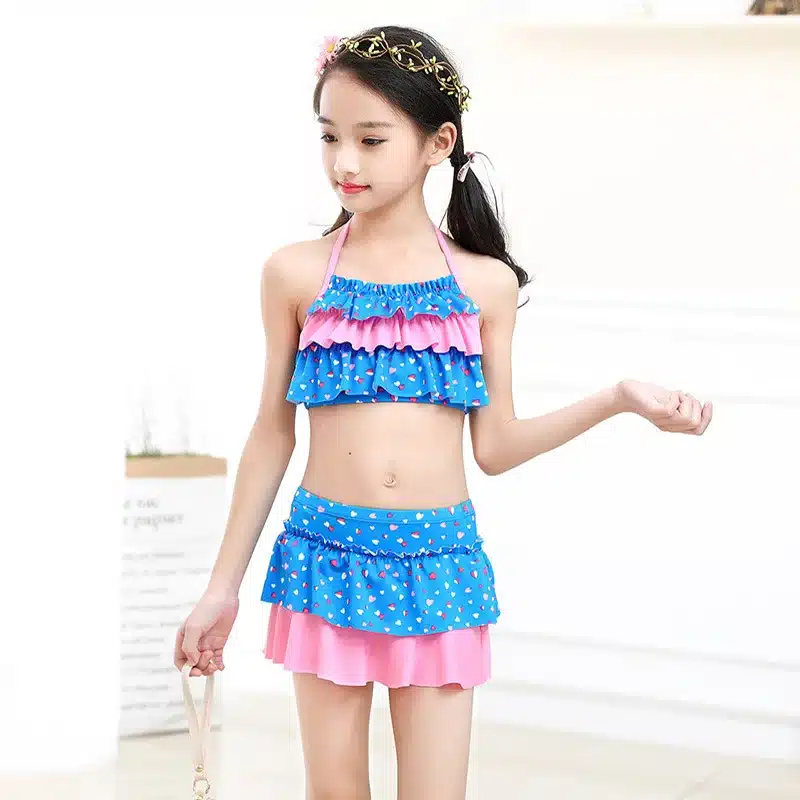 2019 Latest Bikini Swimwear Girl Children Swimsuit Children Swimming Wear Skirt Sexy Bikini Swimsuit Kids Floral Bathing Suit 1