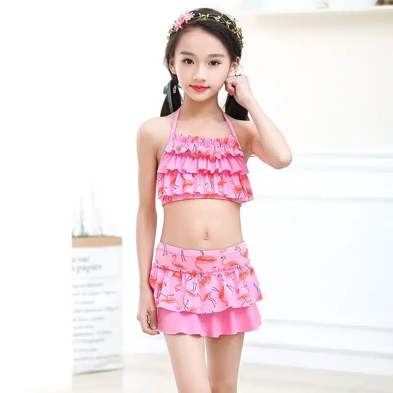 2019 Latest Bikini Swimwear Girl Children Swimsuit Children Swimming Wear Skirt Sexy Bikini Swimsuit Kids Floral Bathing Suit 3