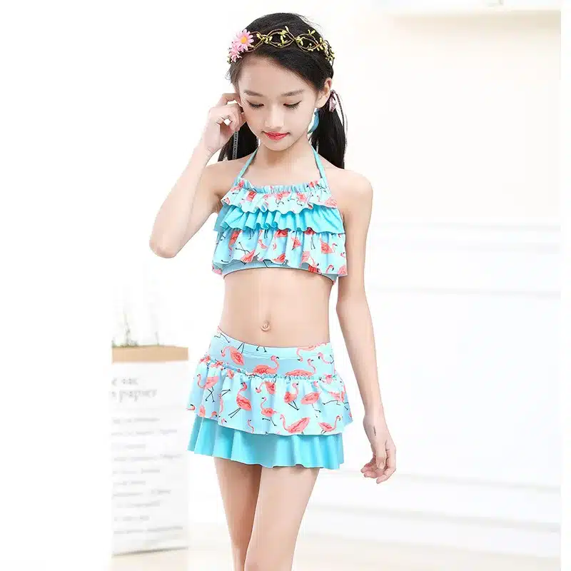 2019 Latest Bikini Swimwear Girl Children Swimsuit Children Swimming Wear Skirt Sexy Bikini Swimsuit Kids Floral Bathing Suit 4