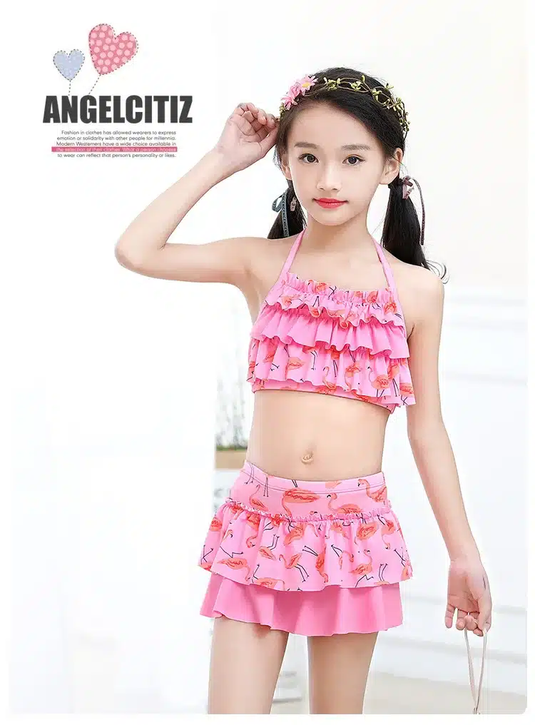 2019 Latest Bikini Swimwear Girl Children Swimsuit Children Swimming Wear Skirt Sexy Bikini Swimsuit Kids Floral Bathing Suit 5