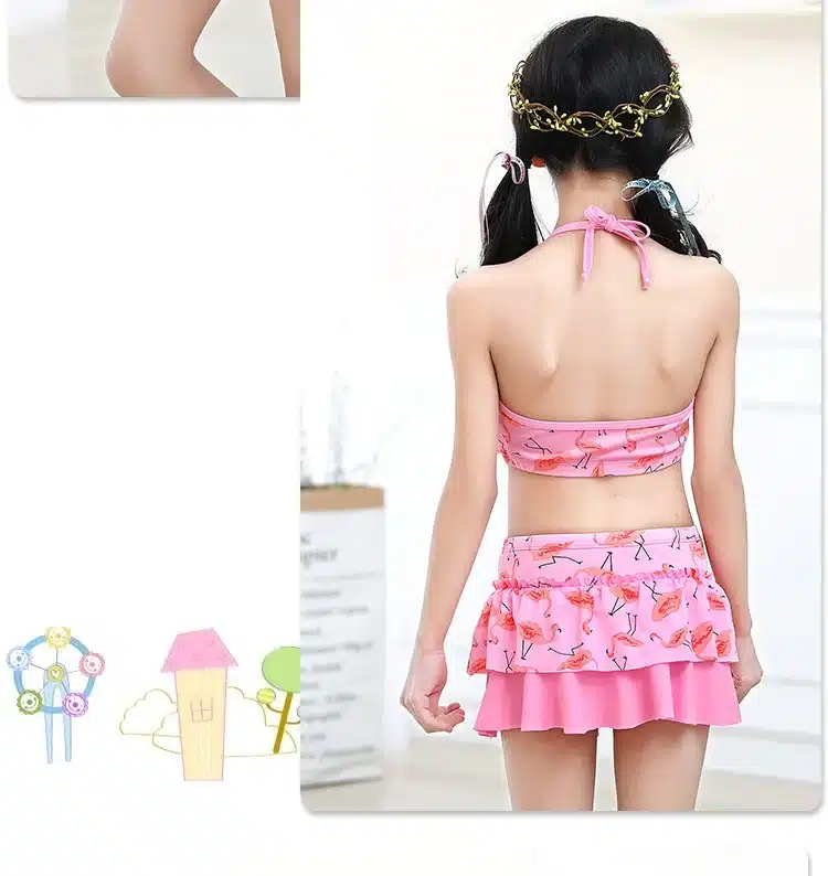 2019 Latest Bikini Swimwear Girl Children Swimsuit Children Swimming Wear Skirt Sexy Bikini Swimsuit Kids Floral Bathing Suit 7