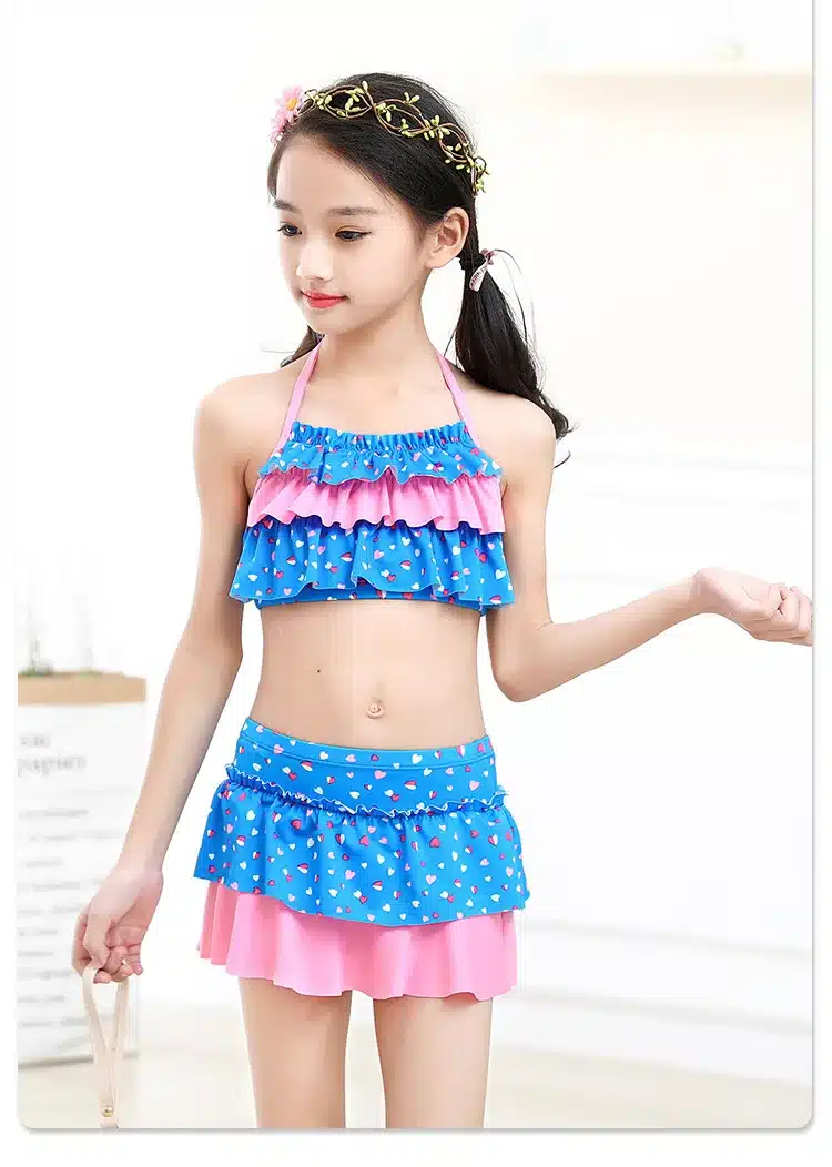 2019 Latest Bikini Swimwear Girl Children Swimsuit Children Swimming Wear Skirt Sexy Bikini Swimsuit Kids Floral Bathing Suit 8