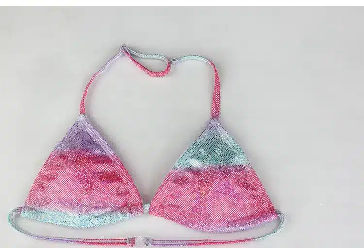New Girl Silver Pressed Bikini Children Swimsuit Teenage Girl Two Pieces Swimwear Bling Bling Patchwork Bathing Suit Kids Bikini 3