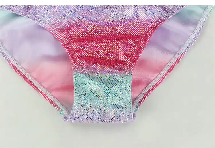 New Girl Silver Pressed Bikini Children Swimsuit Teenage Girl Two Pieces Swimwear Bling Bling Patchwork Bathing Suit Kids Bikini 7