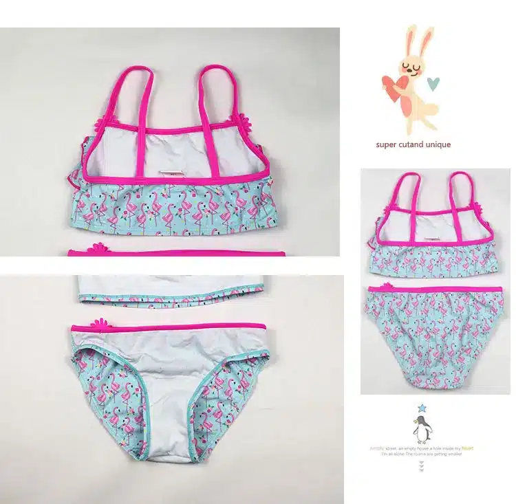 New Girl Swimwear Cute Child Bikini Kids Two Pieces Swimsuit Children Beachwear Bathing Suit Cake Print Girl Bikinis Set 13