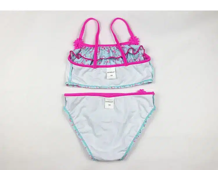New Girl Swimwear Cute Child Bikini Kids Two Pieces Swimsuit Children Beachwear Bathing Suit Cake Print Girl Bikinis Set 14