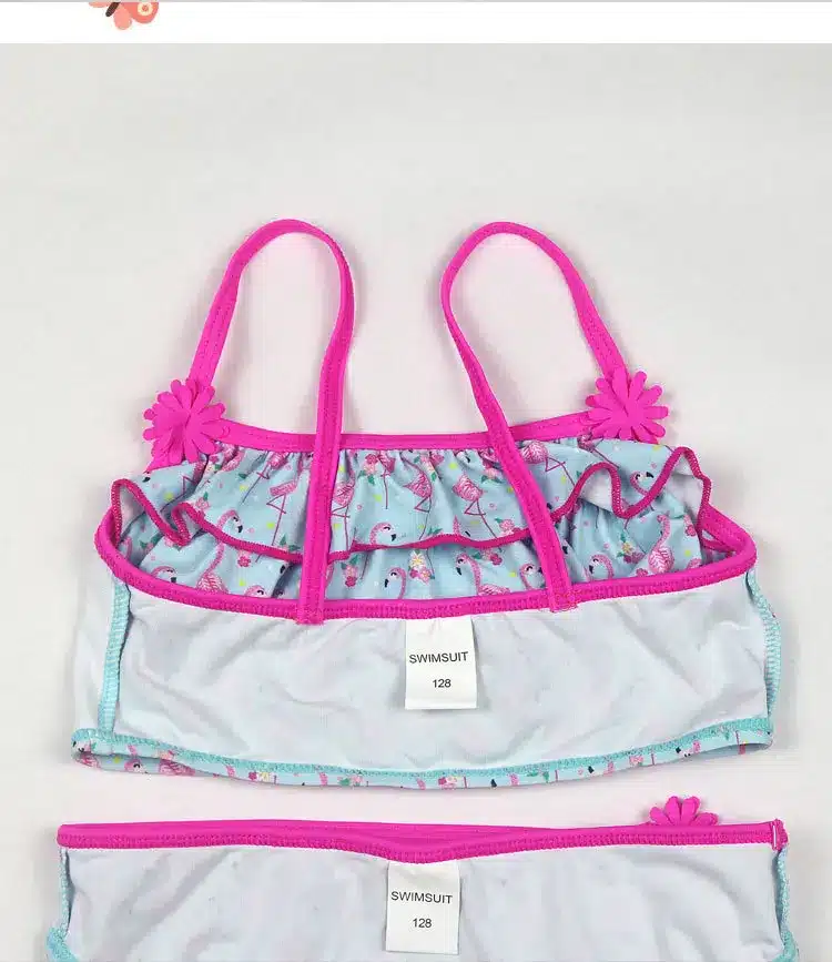 New Girl Swimwear Cute Child Bikini Kids Two Pieces Swimsuit Children Beachwear Bathing Suit Cake Print Girl Bikinis Set 15
