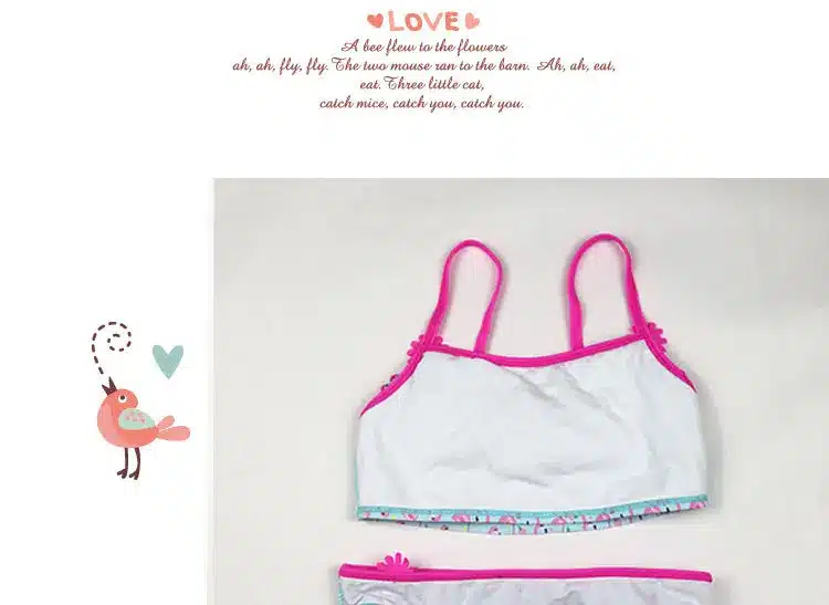 New Girl Swimwear Cute Child Bikini Kids Two Pieces Swimsuit Children Beachwear Bathing Suit Cake Print Girl Bikinis Set 16