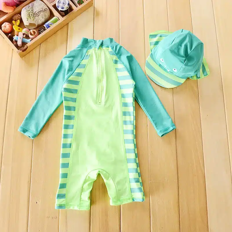 Chilren Swimsuit Baby Boy Handsome Dinosaur Beach Sunscreen Clothing Kids Rash Guard Baby Boy Swimwear And Cap In One Set 15