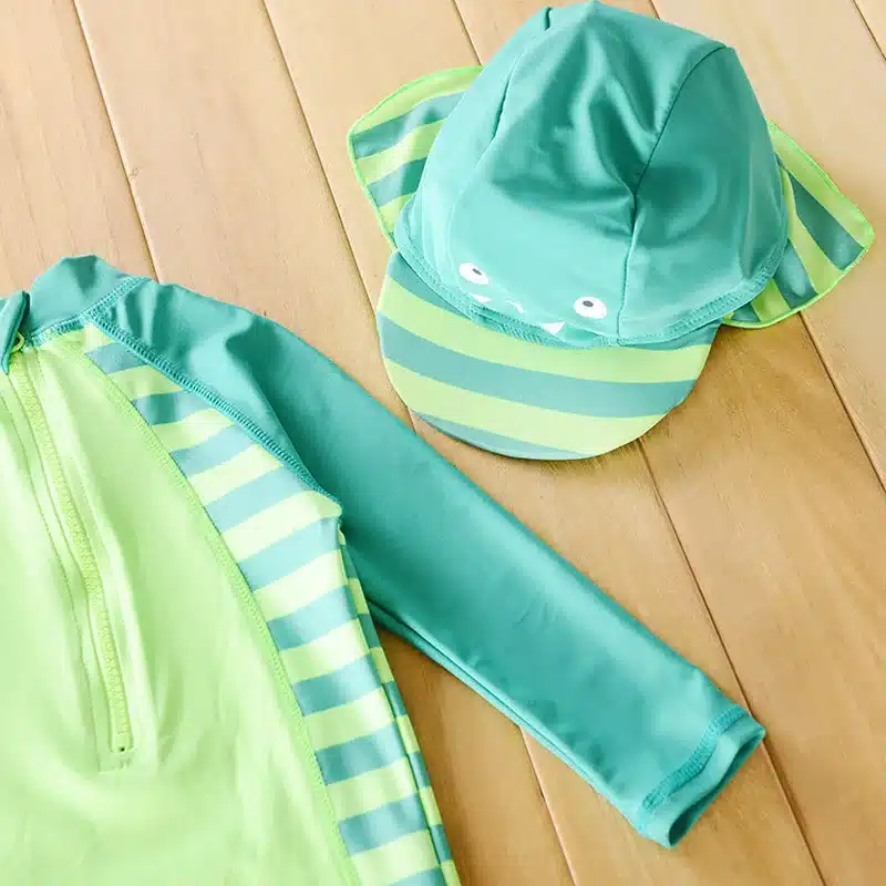 Chilren Swimsuit Baby Boy Handsome Dinosaur Beach Sunscreen Clothing Kids Rash Guard Baby Boy Swimwear And Cap In One Set 22