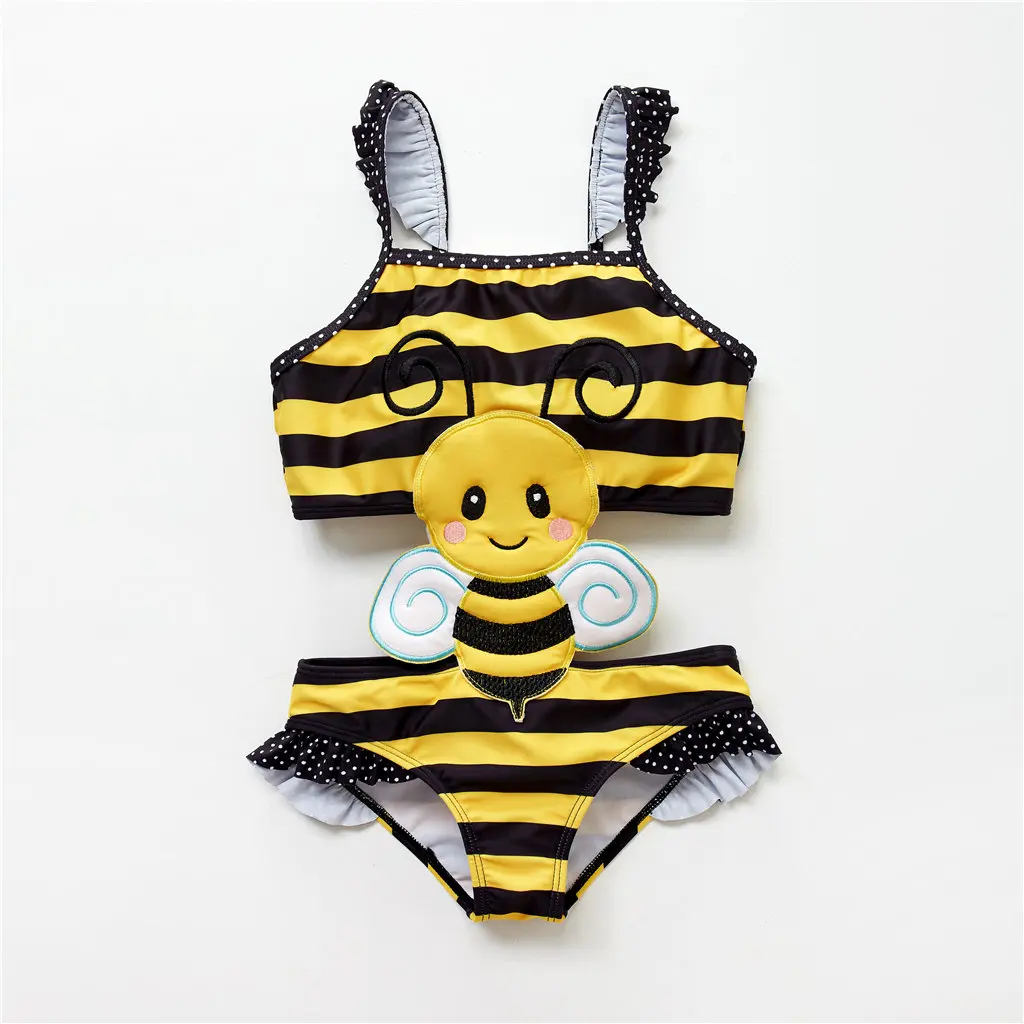 2019 Kavkas Girls Swimwear Cute Kids Swimsuit Infant 12M-8T Kid Baby Girls Bikini Ruffles Swimsuits One Pieces Bath Swimwear 15