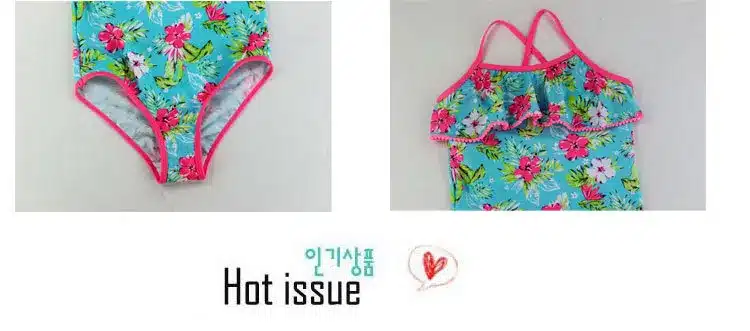 New 2017 3-14Y Children Girls Floral Swimsuit Kids Girls One Piece Swimming Suits Cute Swimwear G6-K307 3