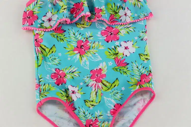 New 2017 3-14Y Children Girls Floral Swimsuit Kids Girls One Piece Swimming Suits Cute Swimwear G6-K307 4