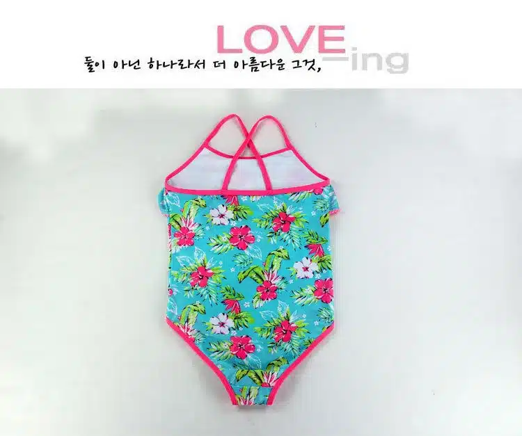 New 2017 3-14Y Children Girls Floral Swimsuit Kids Girls One Piece Swimming Suits Cute Swimwear G6-K307 7