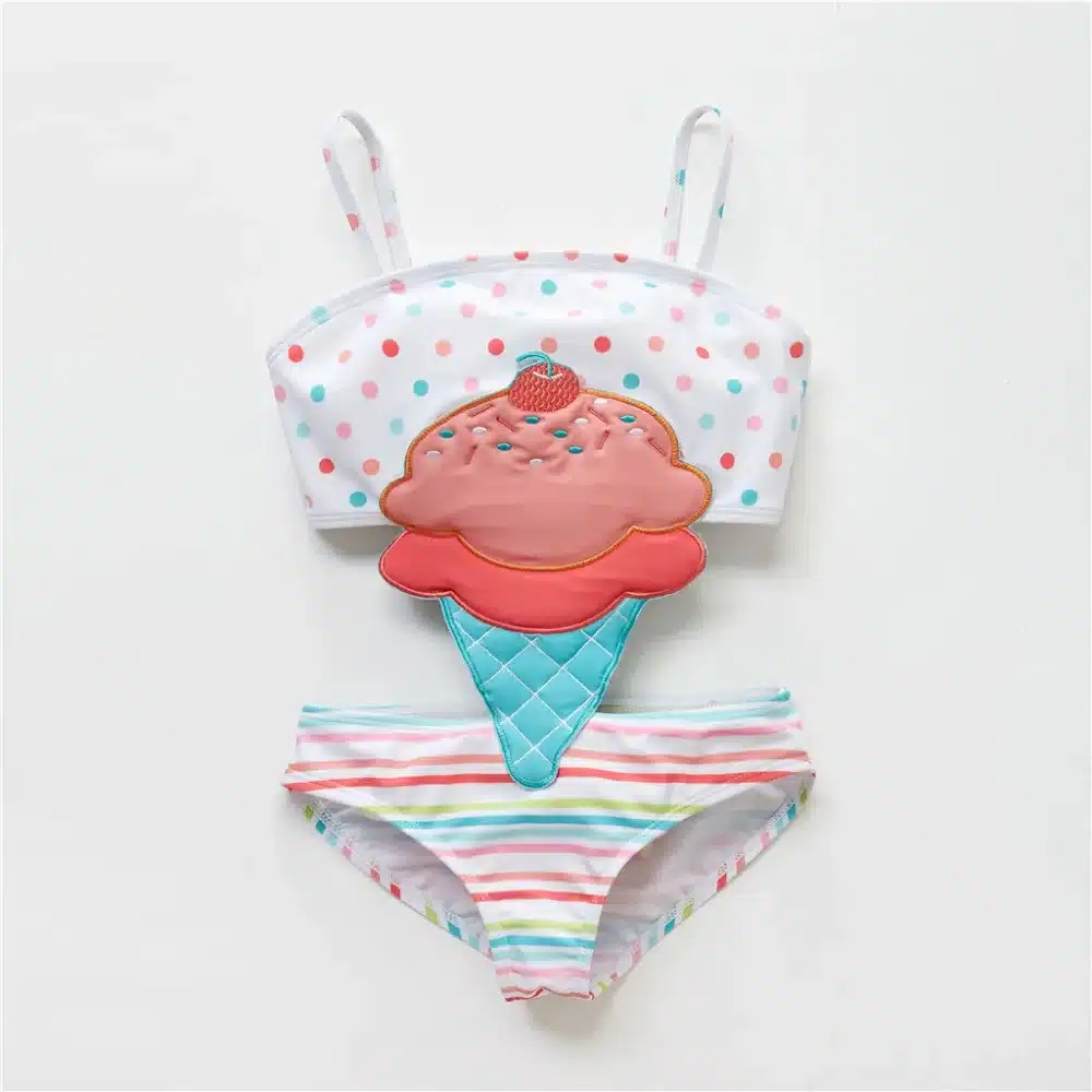 Hot Summer Girl Cute Cartoon Animals Swimwear One Piece 2019 Striped Patchwork Kids Girl Beach Wear Swimsuit 12M-8T Baby Bathing 12