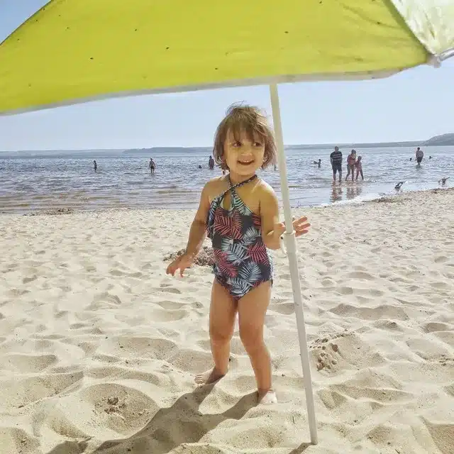 Charmleaks Girls' One Piece Swimsuits Leaf Print Swimwear Ruffle Kids Bikini Adjustable Strap Beach Wear 2