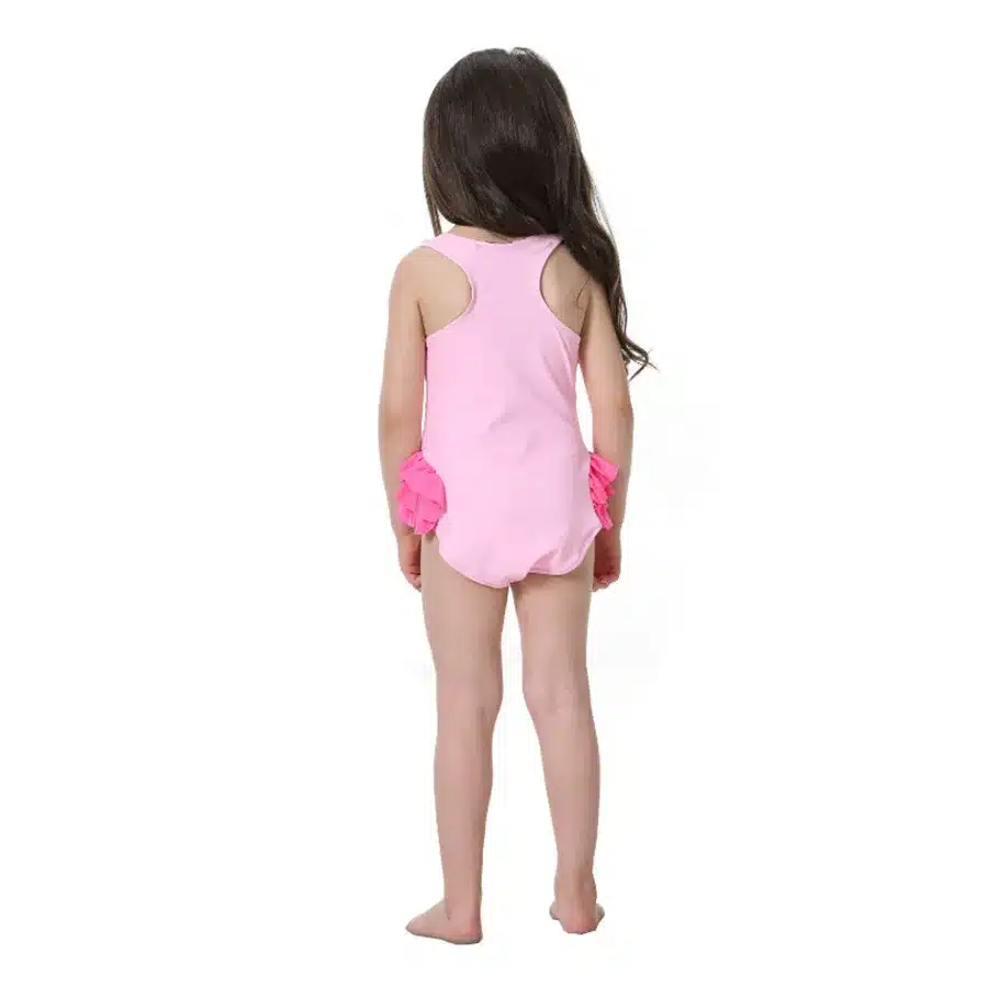 Baby Girls Swimwear Kids Cartoon Bikini Suits Children Beach Wear Summer Clothes 2-8T Girls One piece Swimsuits with Hat 7