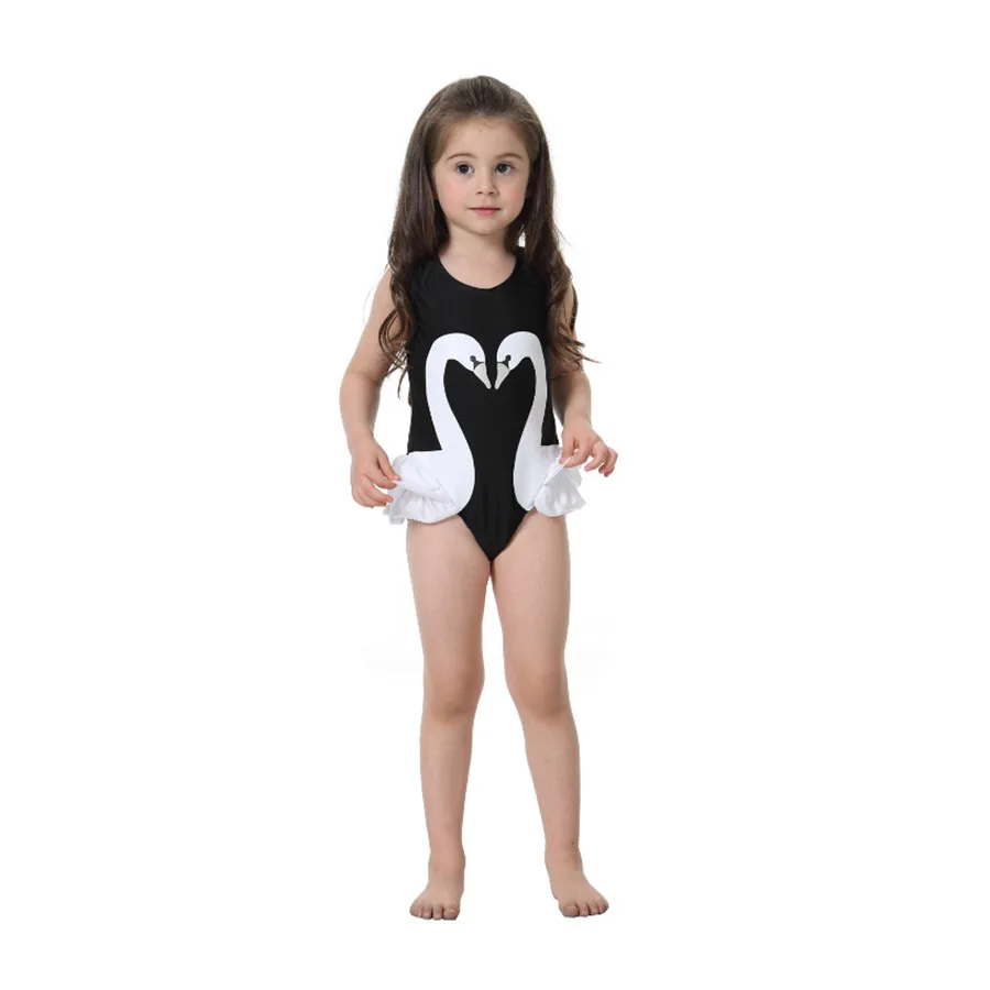 Baby Girls Swimwear Kids Cartoon Bikini Suits Children Beach Wear Summer Clothes 2-8T Girls One piece Swimsuits with Hat 10