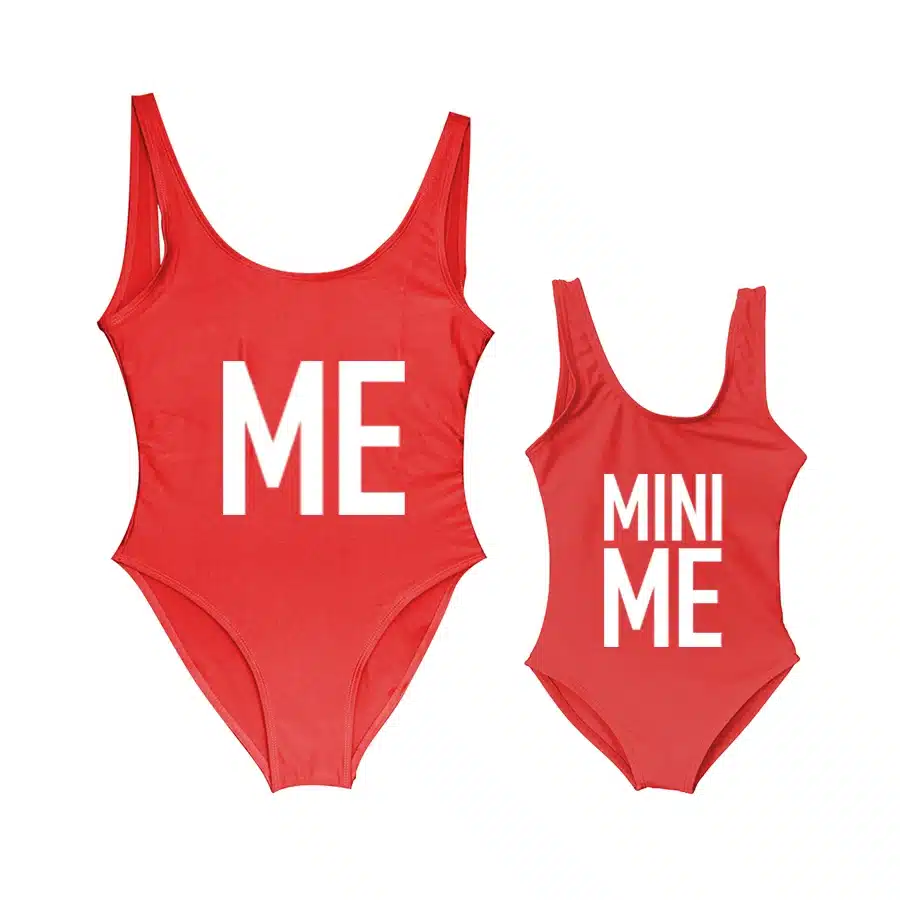 Mother and Daughter Children Bikini Me and Mini Me Letter Print Mommy&Babe Swimwear Mom Kids Bathing Suits One Piece Swimsuit 8