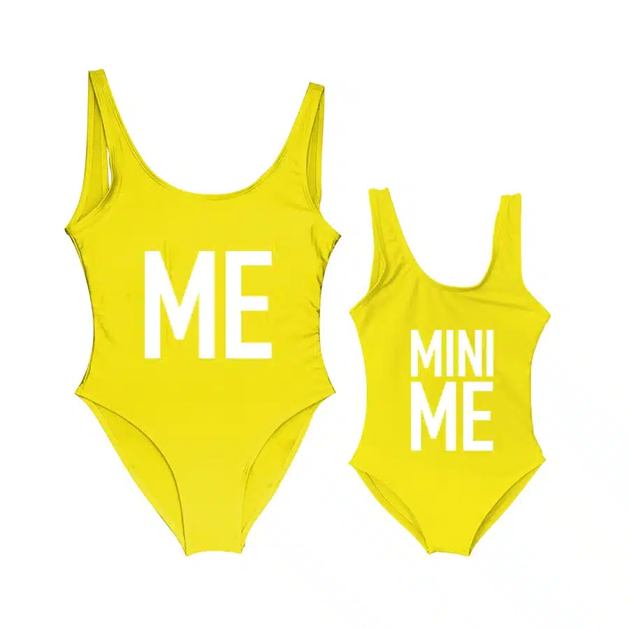 Mother and Daughter Children Bikini Me and Mini Me Letter Print Mommy&Babe Swimwear Mom Kids Bathing Suits One Piece Swimsuit 10