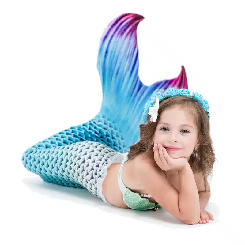 5pcs/set Children Mermaid Tails Swimming Mermaid Tail With Monofin Zeemeerminstaart Mermaid Tail Flippers Kids Mermaid Swimsuit 2