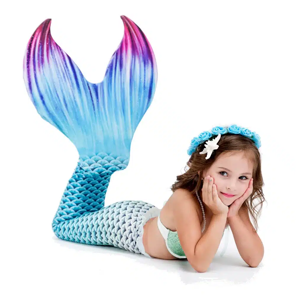 5pcs/set Children Mermaid Tails Swimming Mermaid Tail With Monofin Zeemeerminstaart Mermaid Tail Flippers Kids Mermaid Swimsuit 3