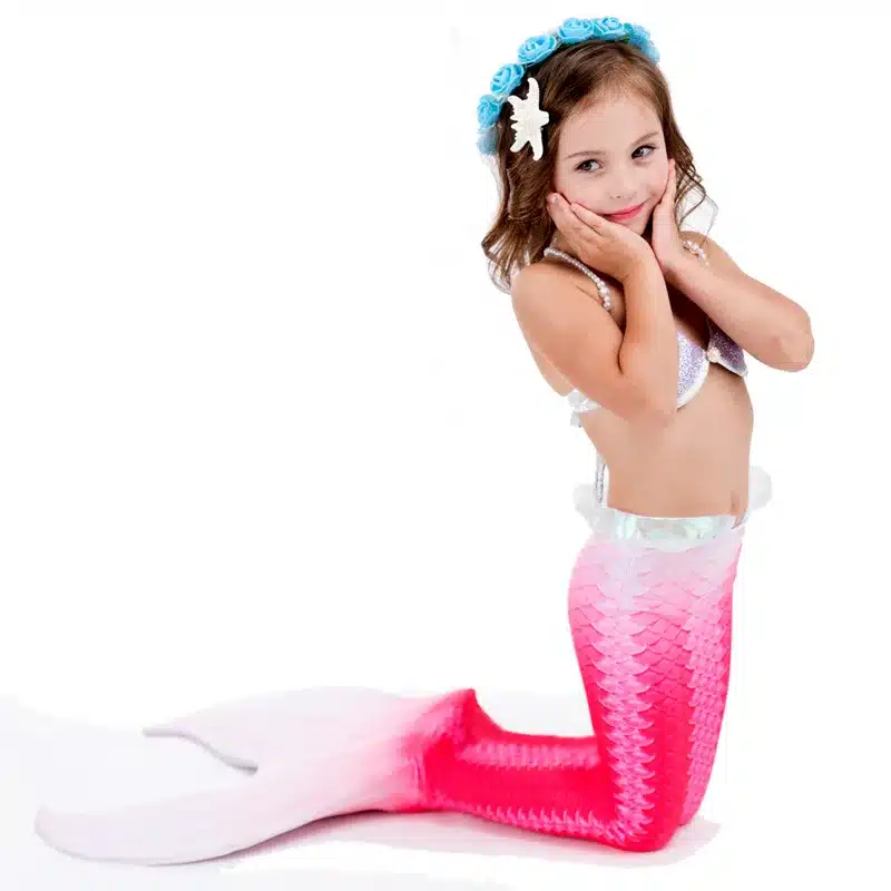 5pcs/set Children Mermaid Tails Swimming Mermaid Tail With Monofin Zeemeerminstaart Mermaid Tail Flippers Kids Mermaid Swimsuit 7