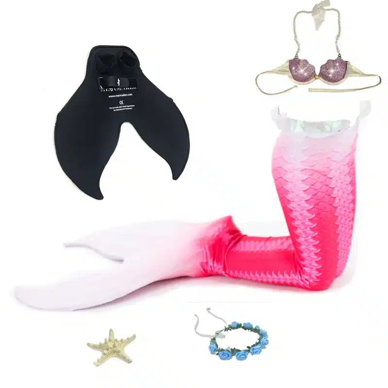 5pcs/set Children Mermaid Tails Swimming Mermaid Tail With Monofin Zeemeerminstaart Mermaid Tail Flippers Kids Mermaid Swimsuit 8