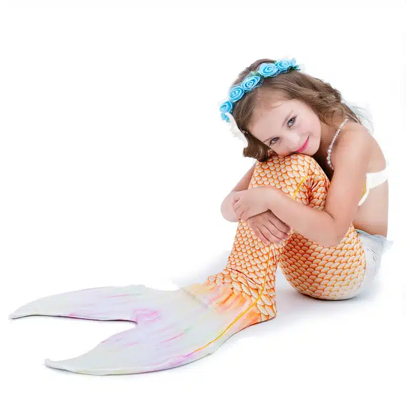 5pcs/set Children Mermaid Tails Swimming Mermaid Tail With Monofin Zeemeerminstaart Mermaid Tail Flippers Kids Mermaid Swimsuit 9