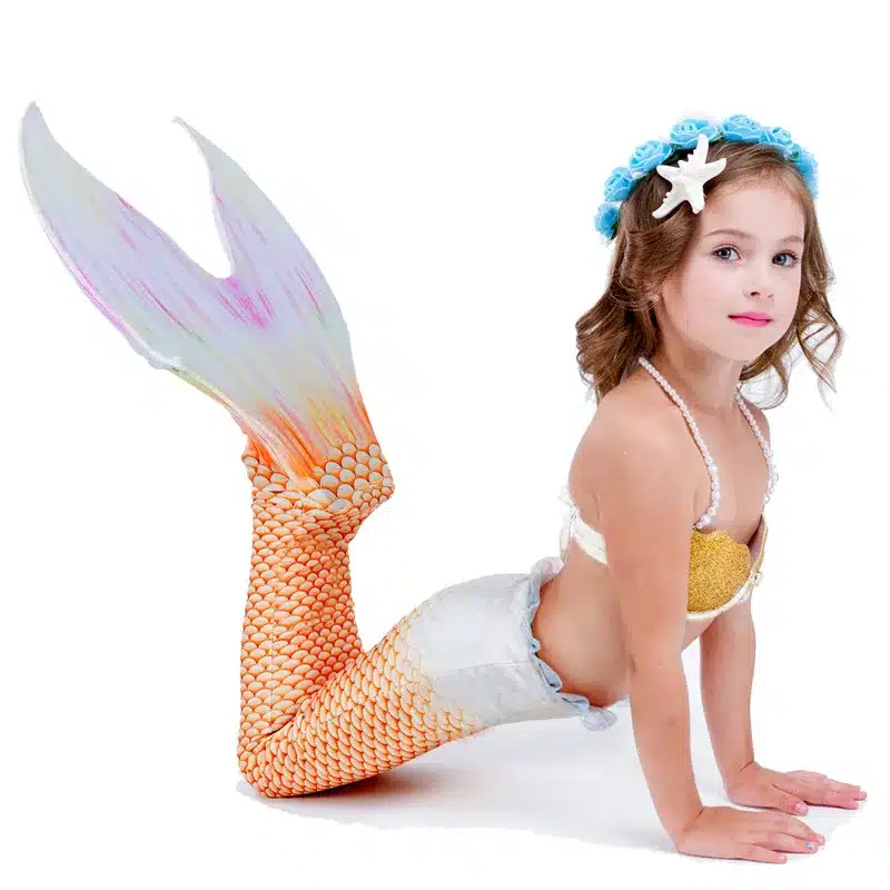 5pcs/set Children Mermaid Tails Swimming Mermaid Tail With Monofin Zeemeerminstaart Mermaid Tail Flippers Kids Mermaid Swimsuit 11