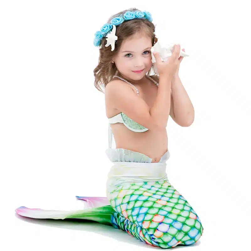 5pcs/set Children Mermaid Tails Swimming Mermaid Tail With Monofin Zeemeerminstaart Mermaid Tail Flippers Kids Mermaid Swimsuit 15
