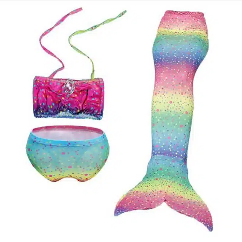 tonlinker Princess Mermaid tails summer swimsuit costume girls two piece Beach bikini kids beath suits Swimwear 3