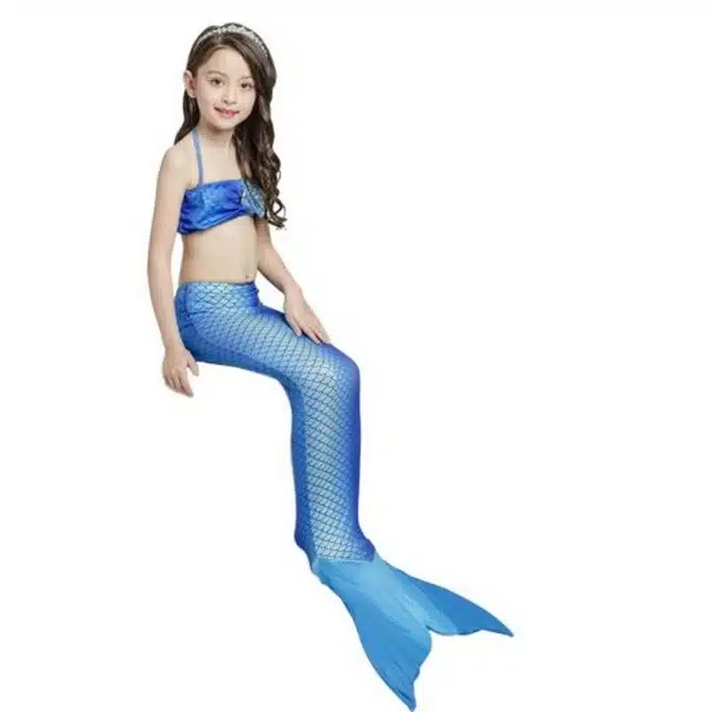 tonlinker Princess Mermaid tails summer swimsuit costume girls two piece Beach bikini kids beath suits Swimwear 6