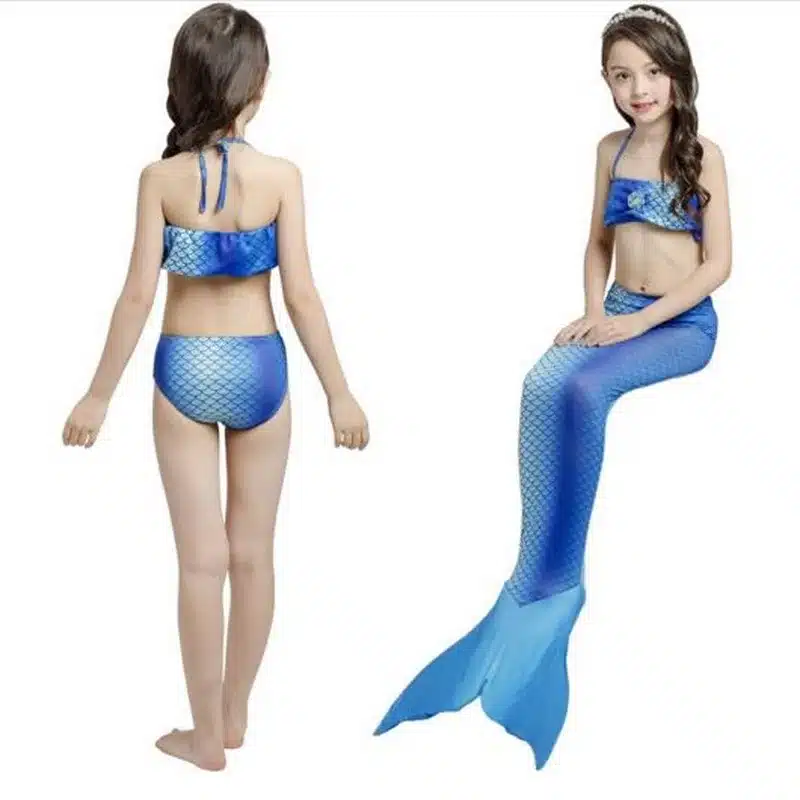 tonlinker Princess Mermaid tails summer swimsuit costume girls two piece Beach bikini kids beath suits Swimwear 7