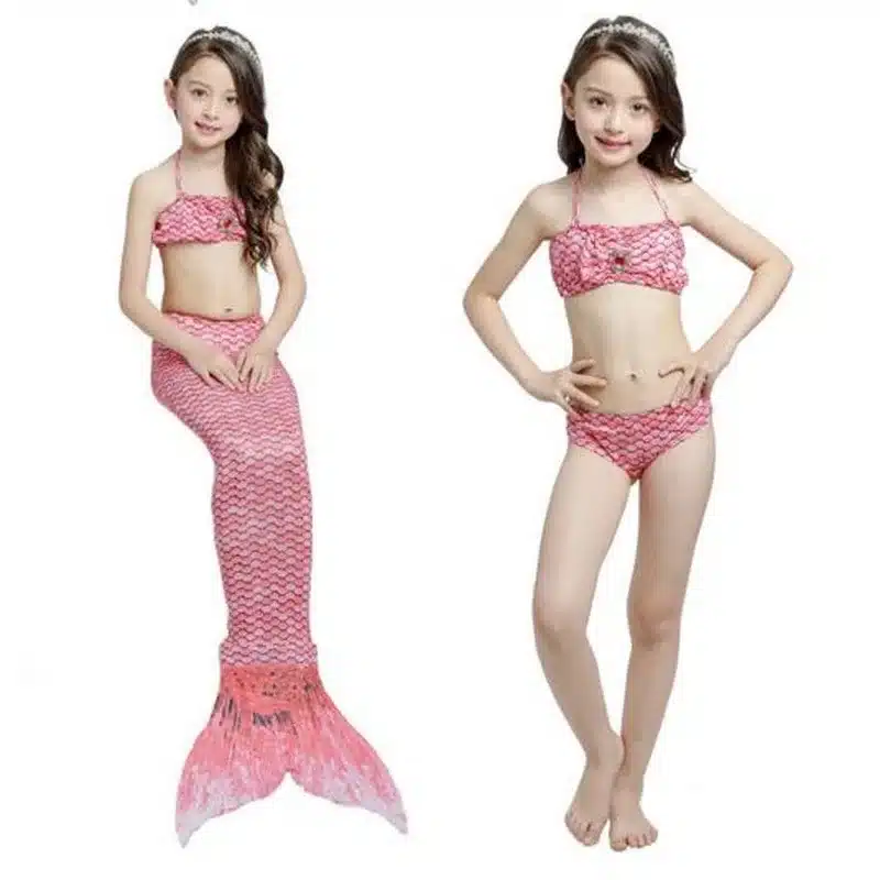 tonlinker Princess Mermaid tails summer swimsuit costume girls two piece Beach bikini kids beath suits Swimwear 10