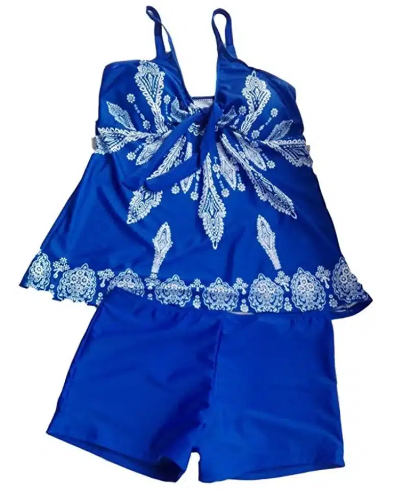 Women's Retro Paisley Printed Tankini Push Up Swimsuit Swimwear Large Size Two Piece Print Spaghetti Strap Padded Top and Shorts 11