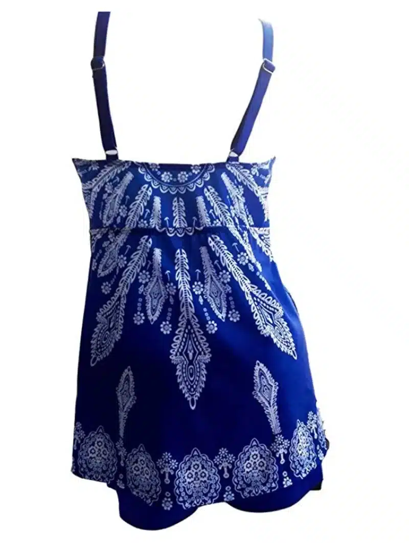 Women's Retro Paisley Printed Tankini Push Up Swimsuit Swimwear Large Size Two Piece Print Spaghetti Strap Padded Top and Shorts 13