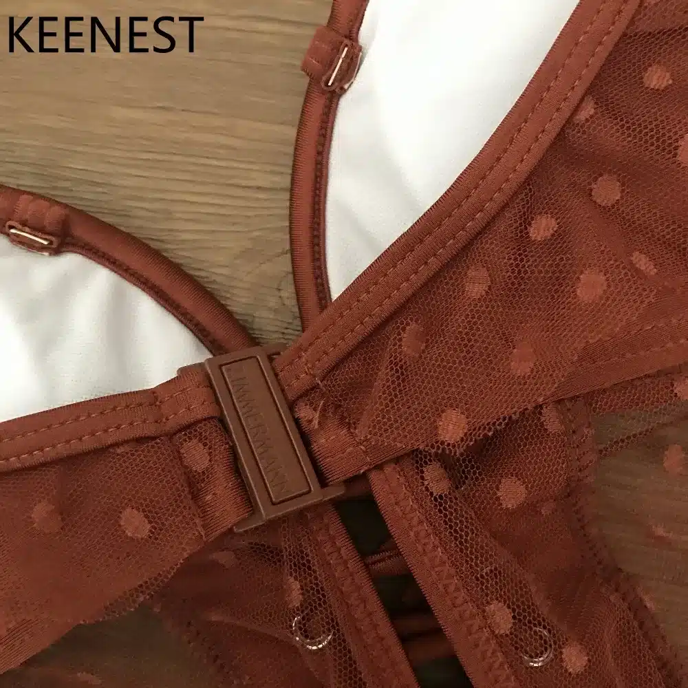 KEENEST High-end Design Sexy One Piece Swimsuit Women Swimwear Lace Monokini Padded Swim Suit 26