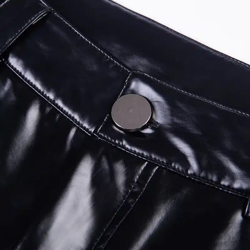 2018 Winter Gothic Women Sexy Black PU Leggings Scrunch Butt Push Up Faux Leather Leggings Matt Finish Slim Latex Pants Skinny 10