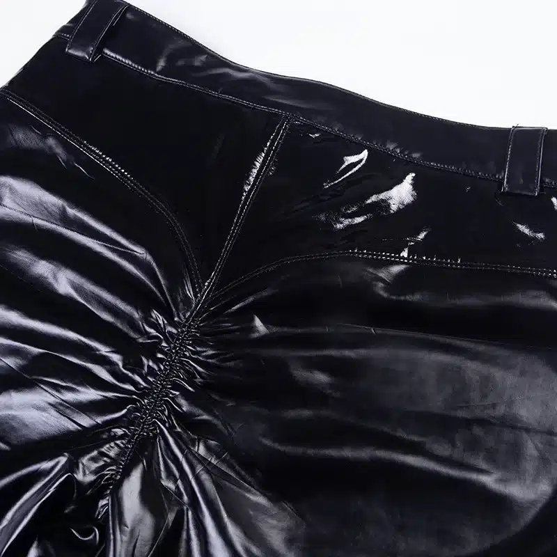 2018 Winter Gothic Women Sexy Black PU Leggings Scrunch Butt Push Up Faux Leather Leggings Matt Finish Slim Latex Pants Skinny 11